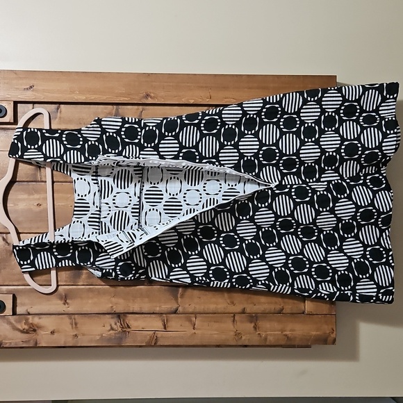 Anne Elisabeth Black White Geometric Print Sleeveless Dress EU 38 US 6 - Picture 6 of 15